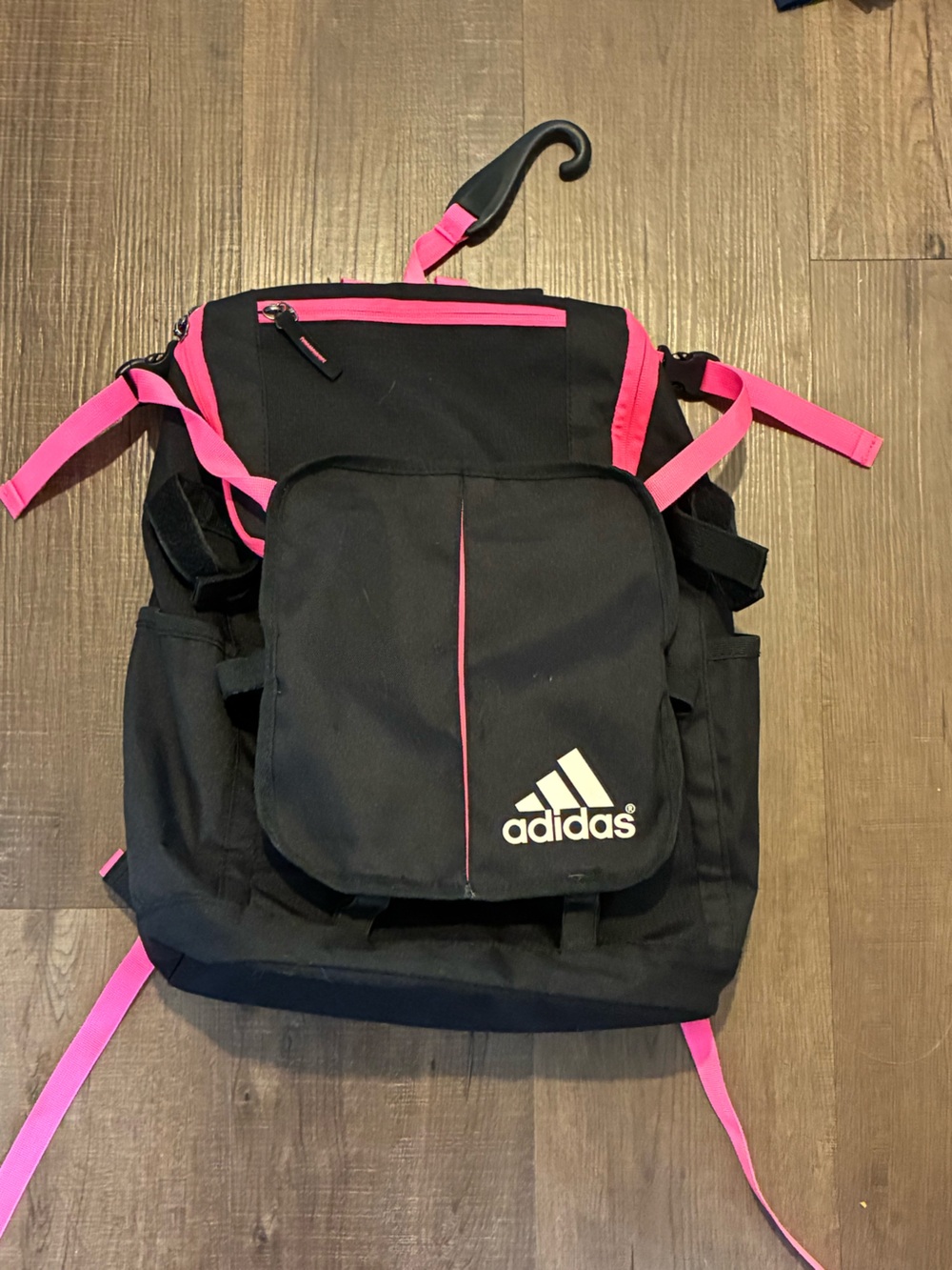 adidas Black Softball Player Backpack with Pink Accents